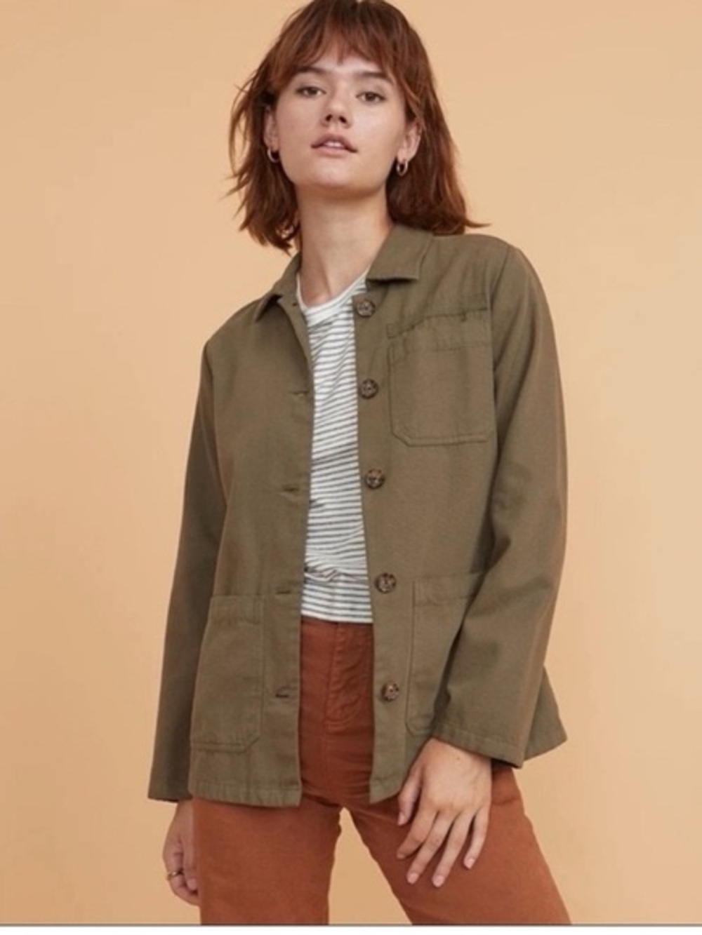 Marine Layer Olive Green Chore Coat Jacket Size XS